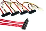 SAS Kabel intern SFF-8484 auf 4xSFF-8482, 0,75m 4c Multilane Host gewinkelt auf 4x Target/Device