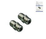 F-connector, F-socket to F-socket, with anti-twist protection, quantity: 2 pieces, DINIC box with Euro hole