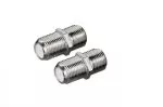 F-connector, F-socket to F-socket, with anti-rotation protection, quantity: 2 pieces, blister