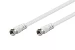 DINIC SAT-kabel F-stikkontakt/kontakt, hvit, lengde 2,50 m, polybag