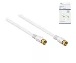 DINIC SAT coaxial cable 2x F-plug, 120dB, 1,5m gold-plated connectors, quad shielded, white, DINIC Box