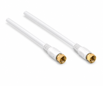 Cabo coaxial DINIC SAT 2x conetor F, 120dB, conectores banhados a ouro, blindagem quádrupla, branco, blister DINIC, comprimento 5m