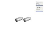 F-Quickstecker auf F-Buchse, 2 Stück, 2x SAT-Quickstecker auf SAT-Buchse, Vollmetall, DINIC Box mit Euroloch