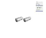 F-Quickstecker auf F-Buchse, 2 Stück, 2x SAT-Quickstecker auf SAT-Buchse, Vollmetall, DINIC Box mit Euroloch