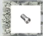 DINIC twist-on F-connector for cable 7.3mm, length 20mm, quantity: 100 pieces, polybag