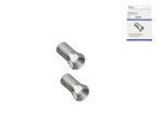 F twist-on connector for cable 7.3mm, copper, quantity: 2 pieces, DINIC box with Euro hole, length 20mm