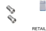 F-connector for cable-Ø 8,2mm, length 20mm, quantity: 2 pieces, blister
