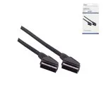 Cablu Scart DINIC 21-pini cu fișă/plug, 1,5 m tip U, cablu ø 7 mm, negru, cutie DINIC