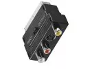 DINIC scart plug with IN/OUT switch, 3x RCA jack and 4 pin mini DIN jack, blister pack