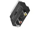 Ficha scart DINIC com interrutor IN/OUT, tomada RCA de 3x e tomada mini DIN de 4 pinos, embalagem blister