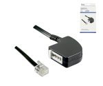 Cablu adaptor DINIC de la mufa RJ11 la mufa TAE-F, negru, lungime 0,20 m, cutie