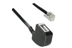 Cablu adaptor DINIC, cablu adaptor RJ11 la mufă TAE-F, negru, lungime 0,20m