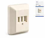 DINIC Telefon-Aufputzdose, NFF für zwei Telefone und eine Nebenstelle, DINIC Box mit Euroloch