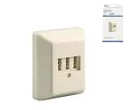 Caja telefónica de superficie DINIC, NFF para dos teléfonos y una extensión, caja DINIC con Eurohole