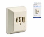 DINIC Telefon-Aufputzdose, NFN für ein Telefon und 2 Nebenstellen, DINIC Box mit Euroloch