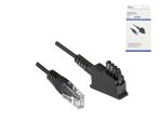 DINIC connection cable for DSL / VDSL router, 2 pin assignment (8P2C) pin 4 and 5, black, length: 10.00m, cardboard box