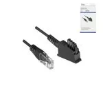 DINIC aansluitkabel voor DSL / VDSL router, 2-pins toegewezen (8P2C) pin 4 en 5, zwart, lengte: 10,00m, kartonnen doos