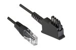 DINIC Anschlusskabel für DSL/VDSL Router, 2 polig belegt (8P2C) Pin 4 und 5, schwarz, Länge 10,00m, Blister