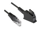 Cablu de conectare DINIC pentru router DSL / VDSL, cu 2 pini atribuiți (8P2C) pin 4 și 5, negru, lungime 3,00m, sac de polietilenă