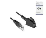 DINIC connection cable for DSL / VDSL router, 2 pin assignment (8P2C) pin 4 and 5, black, length 6.00m, cardboard box