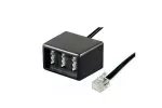 Distribuidor TAE 3x toma TAE N/F/F a conector RJ11/RJ45 (6P4C), negro, longitud 0,20 m