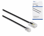 DINIC DSL Modular-/ Westernkabel RJ11 8P4C Stecker auf RJ45 6P4C Stecker, schwarz, Länge 3,00m, DINIC Box