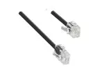 DINIC DSL kabel modułowy/zachodni RJ11 8P4C wtyk do RJ45 6P4C wtyk, czarny, długość 3.00m