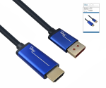Premium Displayport 1.4 auf HDMI Kabel, 4K@60Hz, 3D, HDR, 1x DP auf 1x HDMI Stecker, DINIC Box mit Euroloch, 1m
