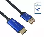 Kabel Premium Displayport 1.4 do HDMI, 4K@60Hz, 3D, HDR, 1x wtyk DP do 1x wtyk HDMI, DINIC box z otworem Euro, 1m