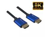 Premium καλώδιο HDMI 2.1, αρσενικό προς αρσενικό, 48Gbps, 4K@120Hz, 8K@60Hz, 3D, HDR, μαύρο, μήκος 1.00m, συσκευασία blister