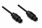 Cabo Toslink, 2 mm de diâmetro, ficha de plástico, preto, comprimento 2,00 m