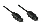 Kabel Toslink, premer 2 mm, plastični vtič, črn, dolžina 2,00 m