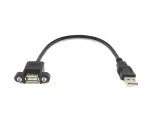 Montážní kabel USB 2.0 A samec na A samici, 30 cm A samice šroubovací, včetně 2 šroubů vzdálenost 26 mm