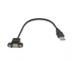 Montážní kabel USB 2.0 A samec - A samice, 50 cm A samice šroubovací, včetně 2 šroubů vzdálenost 26 mm