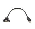 Cavo di montaggio USB 2.0 da A maschio ad A femmina, 1 m A femmina a vite, incl. 2 viti distanza 26 mm
