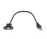 Montážní kabel USB 2.0 A samec - A samice, 1 m A samice šroubovací, včetně 2 šroubů vzdálenost 26 mm