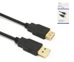 DINIC USB 2.0 HQ prodloužení A samec na A samici, 28 AWG/2C, 26 AWG/2C, bílý, DINIC box s Euro otvorem, délka 2,00 m
