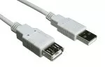 USB 2.0 Verlängerung A St. auf A Bu., UL 2725, 28 AWG/2C, 26 AWG/2C, grau, 2,00m