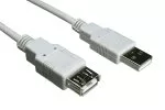 Przedłużacz USB 2.0 A męski na A żeński, UL 2725, 28 AWG/2C, 26 AWG/2C, szary, 2,00 m