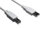 DINIC Cable USB 2.0 de conector A a conector B, 28 AWG / 2C, 26 AWG / 2C, gris, 1,80 m