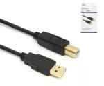 DINIC USB 2.0 HQ Kabel A auf B Stecker, 28 AWG / 2C, 26 AWG / 2C, weiß, DINIC Box mit Euroloch, Länge 3,00m