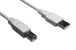 DINIC USB 2.0 kabelis iš A kištuko į B kištuką, 28 AWG/2C, 26 AWG/2C, pilkos spalvos, 3,00 m