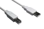 DINIC USB 2.0 Kabel A Stecker auf B Stecker, 28 AWG / 2C, 26 AWG / 2C, grau, 3,00m