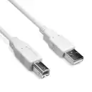 DINIC USB 2.0 kabel A-stekker naar B-stekker, 28 AWG / 2C, 26 AWG / 2C, grijs, DINIC polyzak, lengte 3,00m