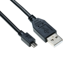 Micro USB Kabel A Stecker auf micro B Stecker, schwarz, DINIC Polybag, 0,50m