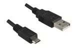 Micro USB Kabel A Stecker auf micro B Stecker, schwarz, 1,00m, DINIC Polybag