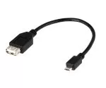 USB Adapter A Buchse auf micro B Stecker OTG, 0,10m zum Anschluss an OTG kompatible Geräte, Blister