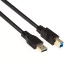 USB 3.0 Kabel A Stecker auf B Stecker, vergoldete Kontakte, schwarz, 2m, DINIC Blister