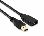 USB 3.0 удължител, от щепсел A до гнездо A, позлатени контакти, черен, 2,00 м, полиетиленова торбичка DINIC