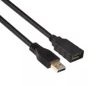 USB 3.0 Verlängerung, A Stecker auf A Buchse, vergoldete Kontakte, schwarz, 2,00m, DINIC Polybag